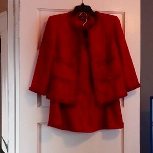 Rust/Red Tweed Jacket andSkirt Set
